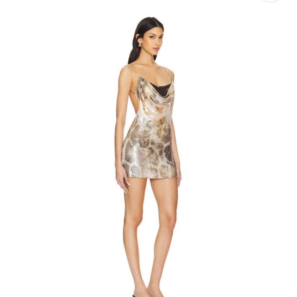 Elegant Metallic Slip Dress